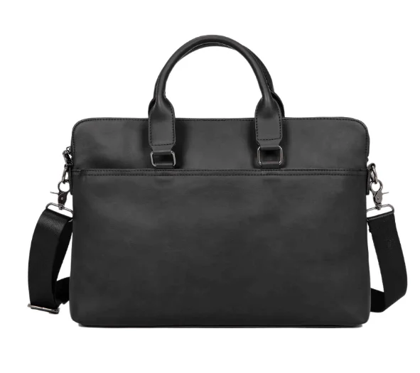 Новое поступление, мужской кожаный портфель, Ретро стиль, модная деловая сумка через плечо, мужская элегантная сумка для взрослых, Bolso Hombre DF354 - Цвет: Черный