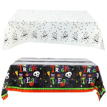 

2Pcs Tablecloth Fashion Disposable Waterproof Printing Table Cloth Plastic Tablecloths PE Table Cover for Party Home Halloween