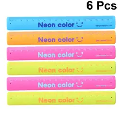 6Pcs Cartoon Silicone Clap Bracelets Creative Graduated Scale Ruler Wristbands Patted Bracelets for Children Kids(Random Color)