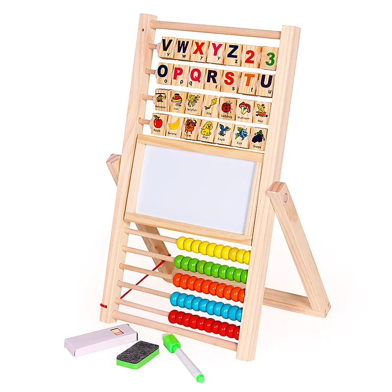 

Multifunction Abacus Learning Stand Wooden Montessori Toys Counting Cognition Board Early Educational Math Toy For Children Gift