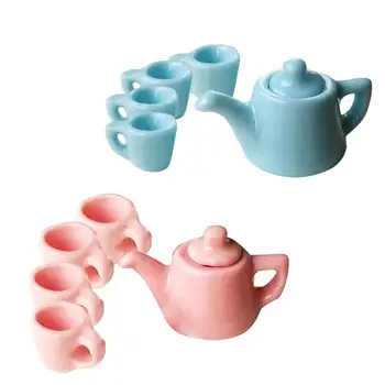 

5pcs Mini Modern Porcelain Tea Cup Set Kitchen 1:12 Dollhouse Furniture Toys Children Doll House Kids Play House Toys