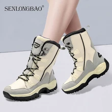 Новинка; женские зимние сапоги до середины икры; женские уличные теплые бархатные утепленные сапоги; Модные женские водонепроницаемые сапоги на высоком каблуке