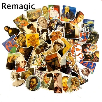 

50pcs Famous artists oil painting stickers packs anime 90s anime paster cosplay scrapbooking diy phone laptop decoration gifts
