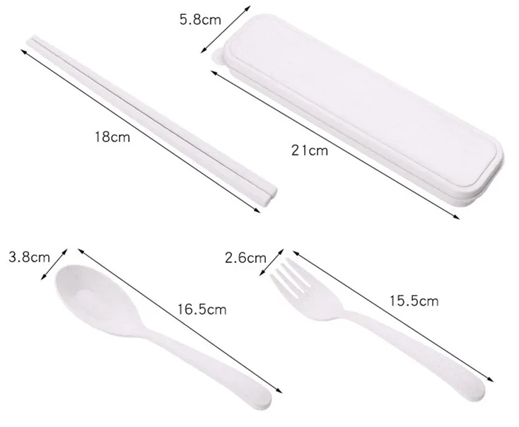 4 шт./компл. портативный многоразовый Ложка Вилка открытый набор столовых приборов для путешествий вилка ложка палочки для еды набор приборов из пшеничной соломы набор столовых приборов