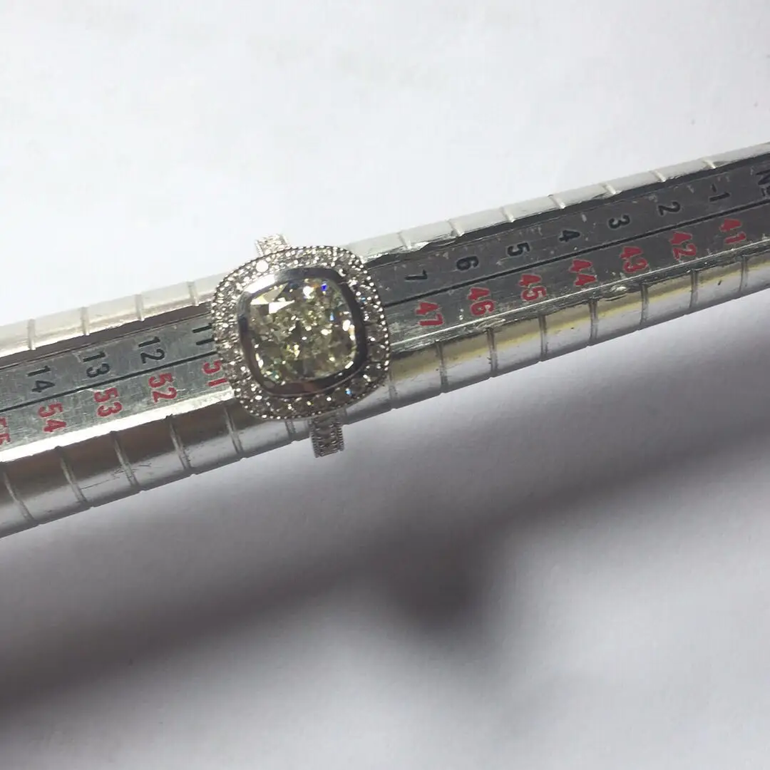 

T1041 Hot Sale White Gold Color3 carat 9mm cushion SONA simulated Gem Engagement rings,ring for women Free Shipping