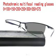 Полурамки прогрессивные многофокусные переходные фотохромные солнцезащитные очки для чтения мужские очки для чтения FML