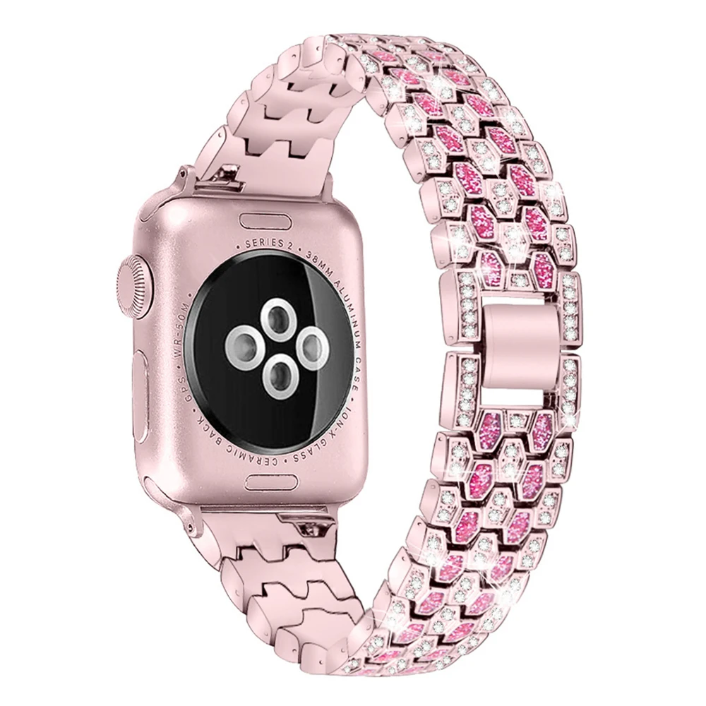 

Luxury Women Diamond Bracelet for Apple Watch SE Band Series 6 5 4 3 Exquisite Metal Strap 40mm 44mm 38mm 42mm for Iwatch Belt