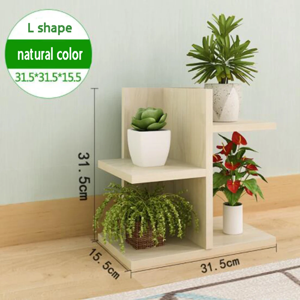 natural color Простой Современный многослойный офисный Настольный Цветочный Стенд напольная гостиная Европейская креативная Крытая стойка для растений - Цвет: natural color