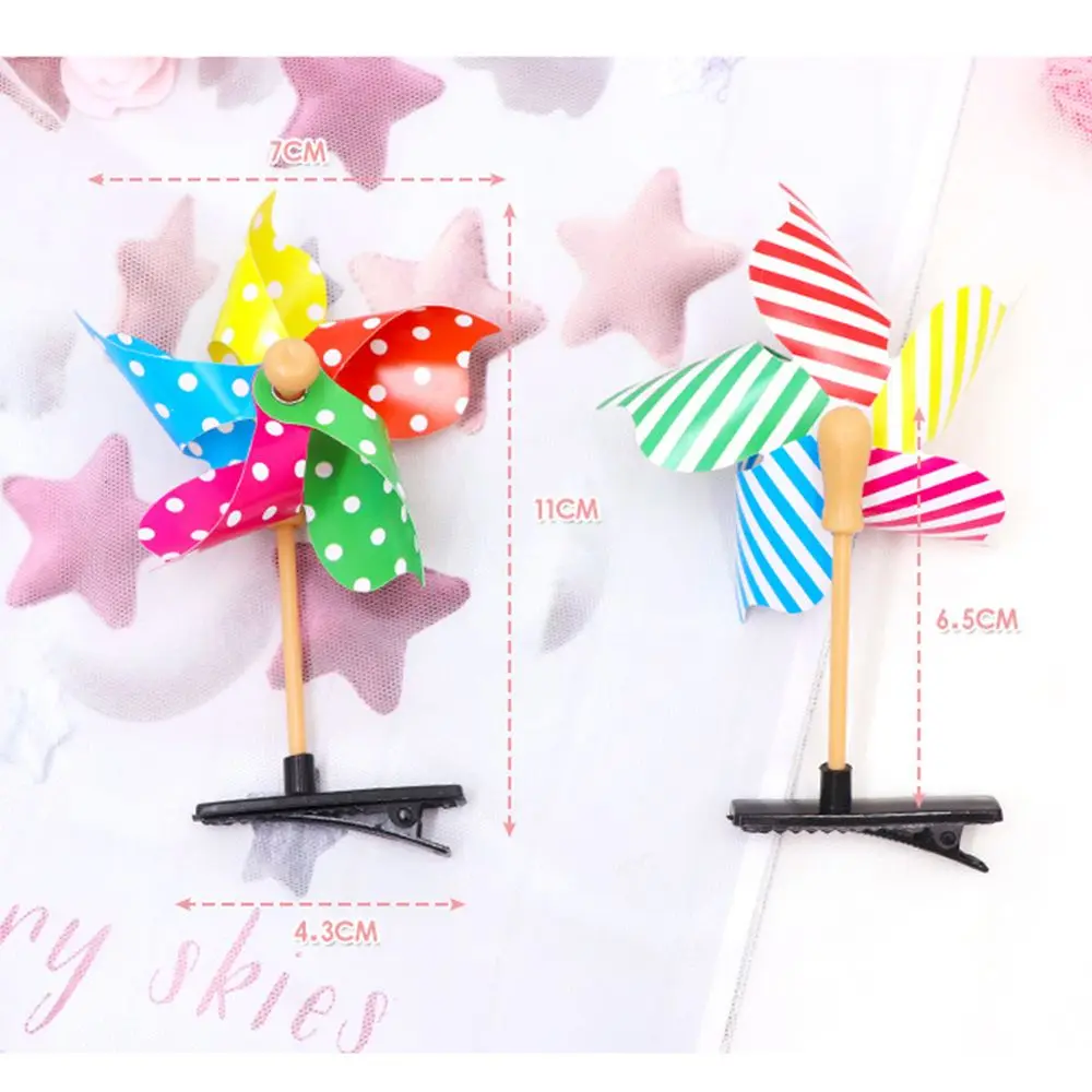 Fermaglio capelli arcobaleno a mulino per bambina molletta dolce_voghion.com