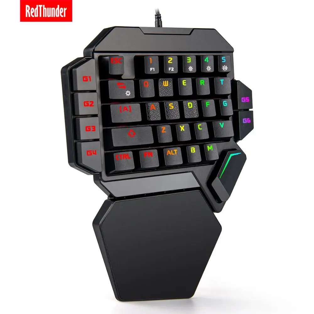 Механическая клавиатура RedThunder для одной руки RGB подсветка 35 клавиш портативная