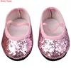 18 Inch Doll Shoes 7.5 cm PU Sequin Shoes Wear For 43 cm New Mini Baby Reborn Dolls Toys For Girls ► Photo 2/6