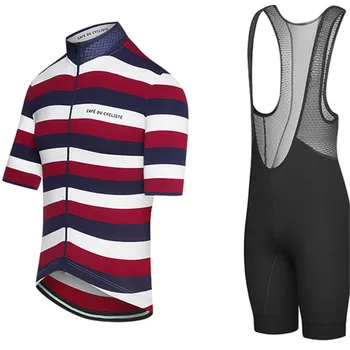 

cafe du cycliste Men short sleeve jersey bib shorts sets pro team cycling racing clothing ciclismo maillot roadcycling apparel