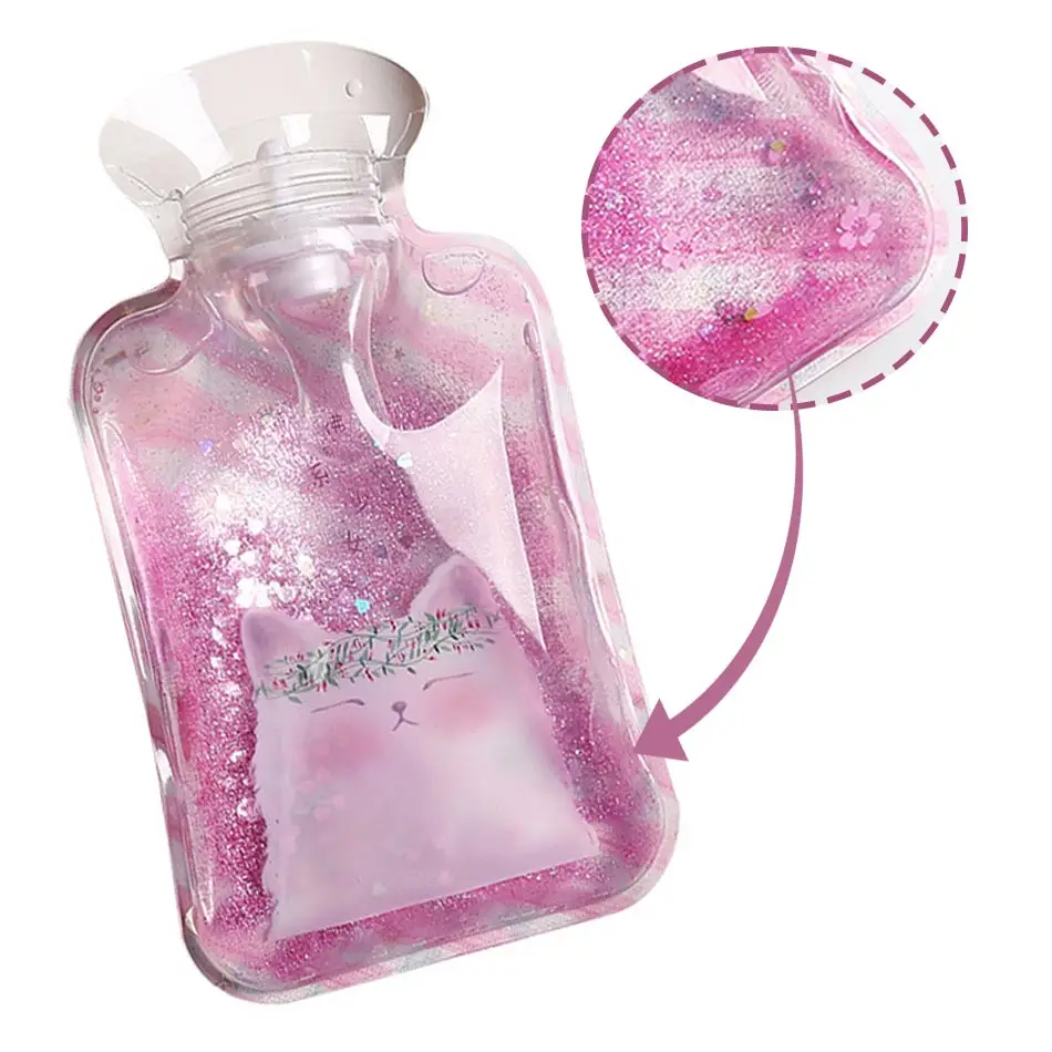 

3PCS Thick Transparent PVC Water Injection Storage Bag Mini Portable Winter Reusable Warm Explosion Proof Hot Water Bottle