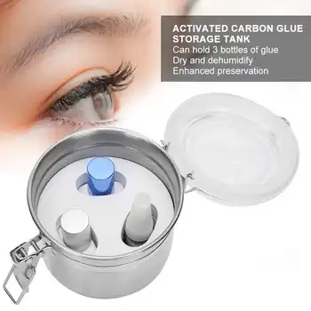 

Eyelash Extension Glue Storage Tank Sealed Activated Carbon Glue Storage Jar Container Box Case Makeup Beauty Cosmetics Tool Kit