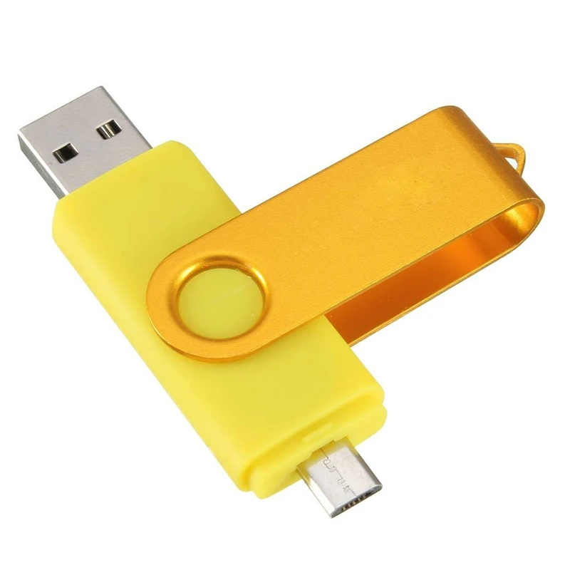 2 шт USB мини-карта памяти 32 ГБ USB 2,0 флэш-накопитель OTG для удобного ПК, желтый и красный