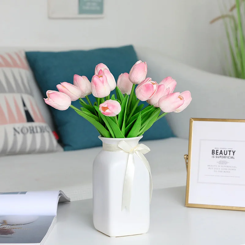 yumai 10 pcs set PU Real Touch Tulip Flowers Bundle Long Stem Calla Artificial Flower Bouquet 1 yumai 10 pcs set PU Real Touch Tulip Flowers Bundle Long Stem Calla Artificial Flower Bouquet 4