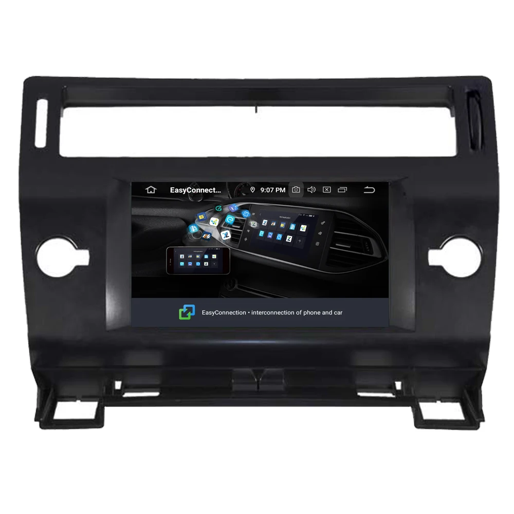 Cheap RoverOne Car Multimedia System For Citroen C4 C-Triomphe C-Quatre Android 9.0 Radio Stereo DVD GPS Navigation Media Music Player 4