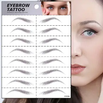 

8/10/11 Pair Magic 6d False Eyebrows Waterproof Lasting Brow Water-based Eye Sticker Hair-like Makeup Eye Tattoo Sticker Ey R8O3