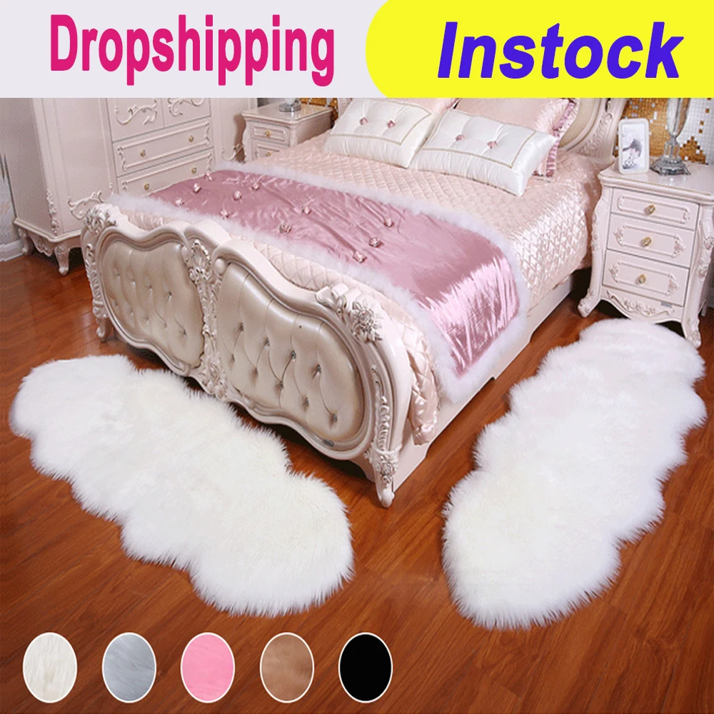 Warm Carpets Floor Mat Pad Skin Fur Rugs Soft Faux Sheepskin Carpet Rugs For Home Living Room Bedroom Floor Mats Faux Fur Carpet