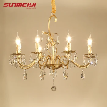 

Luxury Crystal Gold Chandeliers For Study Living room Kids Bedroom Vintage LED Loft Lamp Modern Chandelier lustre industrial