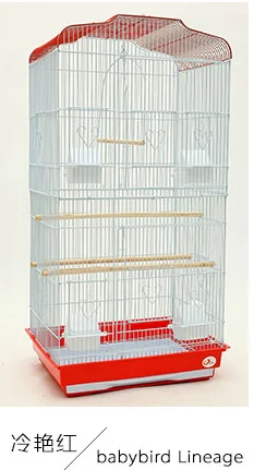 red 47.5x36x93cm Крупная клетка для разведения попугая Тигровая кожа Роскошная клетка для птиц металлическая двухслойная вилла Птичий дом товары для птиц украшение для клетки - Цвет: red 47.5x36x93cm