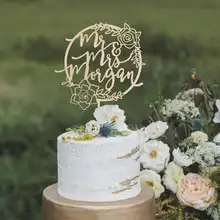 Свадебный торт в стиле "рустик" Топпер, цветочный торт Топпер, пользовательские Mr и Mrs торт Топпер, цветочный свадебный торт Топпер, бохо цветочный обруч