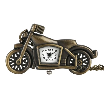 

Special Motorcycle Pocket Watches for Men Vintage Bronze Thin Chain Pendant Necklace FOB Watch for Teenagers Racing Enthusiast