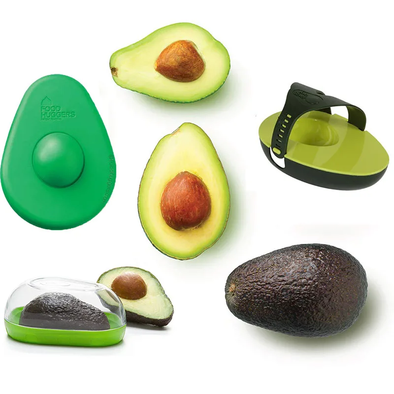 

Silicone Avocado Huggers Avo Saver Box Avocado Keeper Storage Container Snap-On Lid Keep Your Avocados Fresh Kitchen Gadget