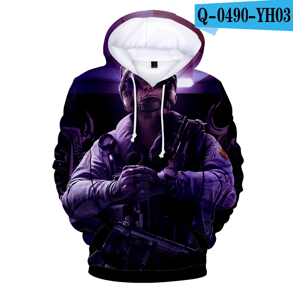E Rainbow Six 3D Printed Costume Hoodies Hooded Gaming Cosplay Sweatshirts Casual Tops Hip Hop Game Harajuku - Цвет: E