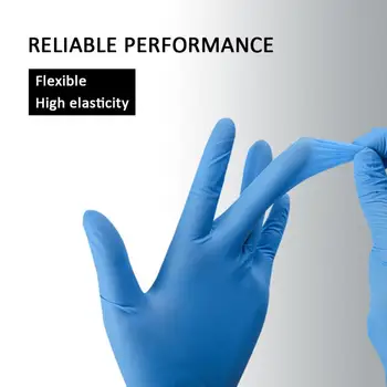 

100pcs Blue Disposable Latex Rubber Gloves Household Kitchen Cleaning Experiment Catering Gloves Universal Left And Right Hand
