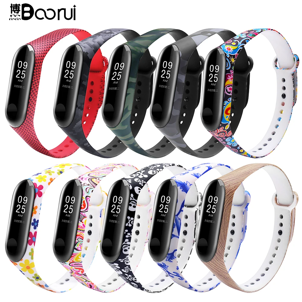 BOORUI новейший браслет Miband 3 регулируемый цветной силиконовый ремешок Сменные