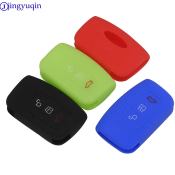 

jingyuqin Cover Key Protect Bag Remote Smart Fob for Ford Focus 2016 2017 Car Key Silicone Case 3 Buttons
