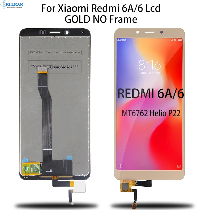 Dinamico 1 шт. для Xiaomi Redmi 6 lcd 6A дисплей кодирующий преобразователь сенсорного экрана в сборе с рамкой с инструментами - Цвет: Gold No Frame