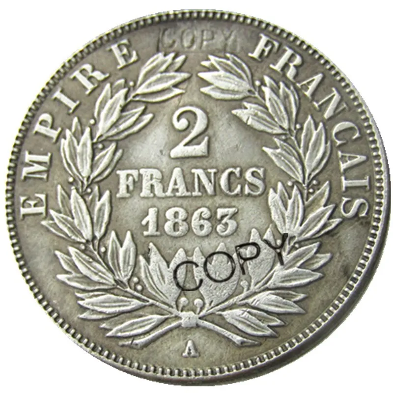 

France 1863A 2Francs Silver Plated Copy Coins