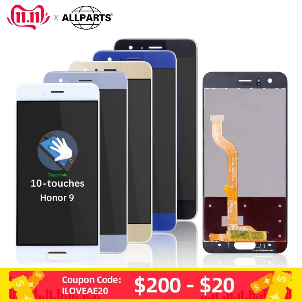 Дисплей для huawei Honor 9 STF L09 AL10 AL00 ЖК дисплей с сенсорной панелью рамкой Digitizer assembly