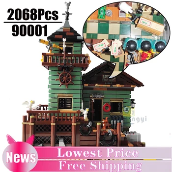 

90001 The Old Fishing Store 2068pcs bricks City Creator Street View MOC Model Building Blocks compatible with 16050
