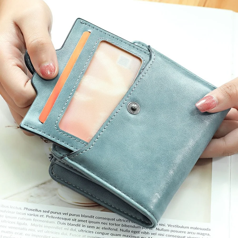 Women Wallet Short 2022new Large Capacity Detachable Card Holder Female Student Folding Coin Purse Card Holder
