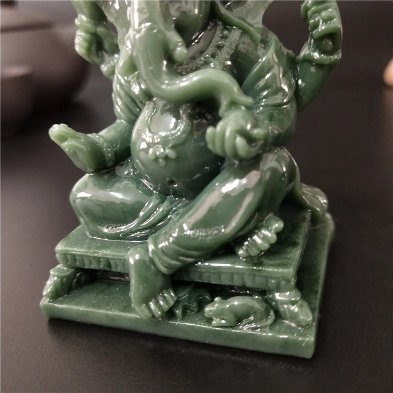 Lord Ганеша Будда статуя украшение для дома искусственный Нефритовый камень Ганеш Бог слон скульптура фигурные статуэтки будды статуи