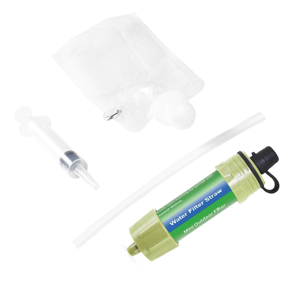 2PCS/1pc Outdoor Water Filter Straw Water Filtration System Purifier for Lightweight compact emergency water filter system