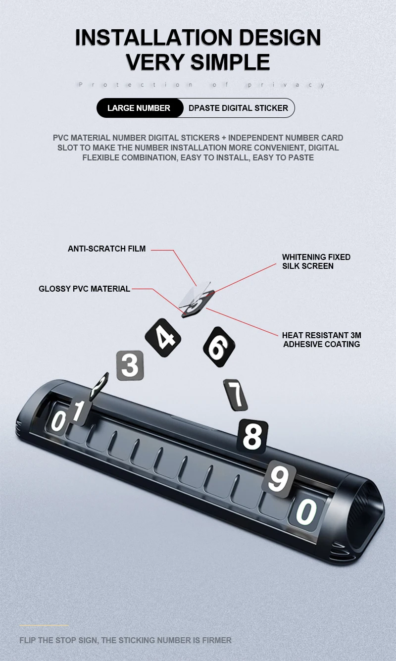 Автомобильный Стайлинг карточка с телефоном для временной парковки номерная карта пластина скрытый переключатель номер телефона автомобильная парковочная карта стоп авто аксессуары