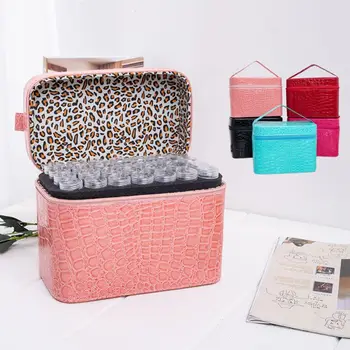 

84 Bottles Diamond Painting Box Charms Rhinestones Tool PU Leather Storage Bag