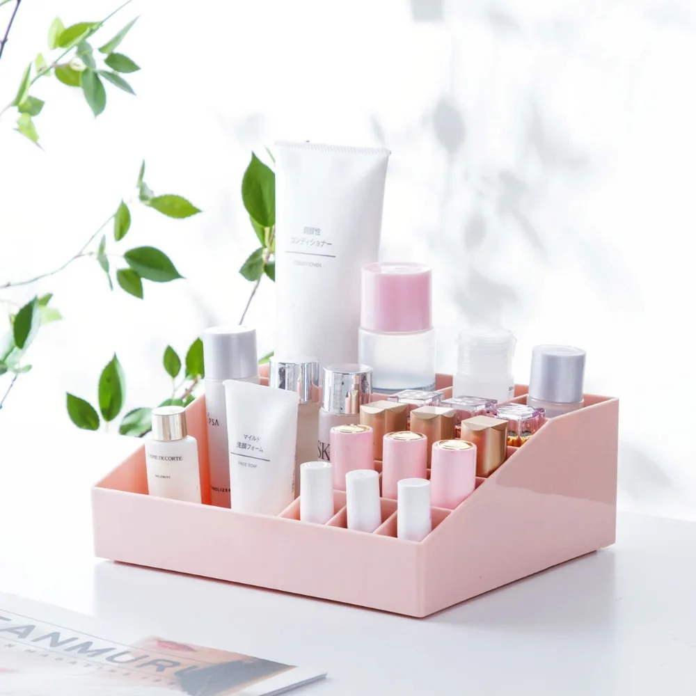 

16 Grids Lipstick Organizer Makeup Organizer Cosmetic Storage Box Case Desktop Sundries Storage Box Home Skin Care Container