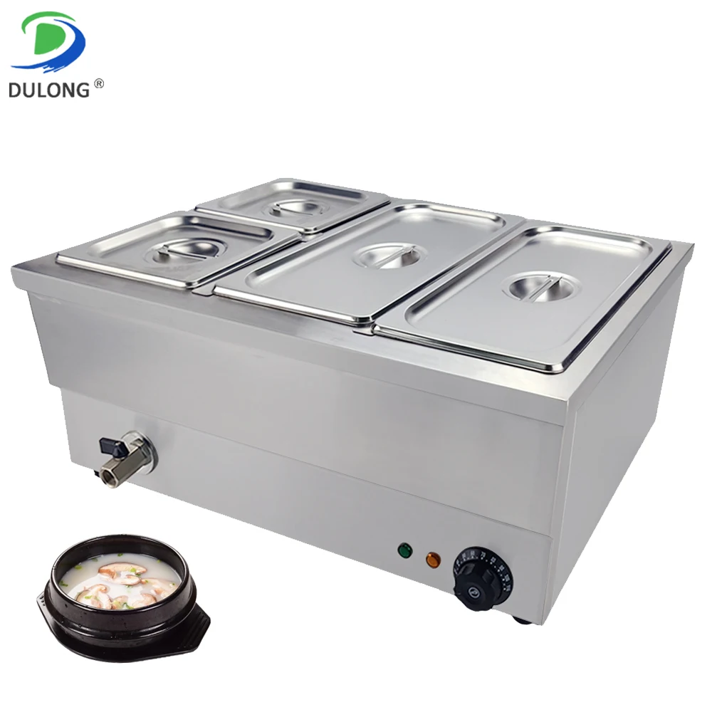 

CE approved bain marie electric food warmer machine 4 pots basin insulation stainless steel soup pool electric warm soup pool