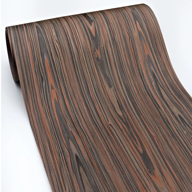 Length: 2.5Meters Thickness:0.3mm Width: 55cm Technological Bark Black Cedar Veneer Solid Wood Skin