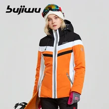 Bujiwu, Женская лыжная куртка, куртка для сноуборда, ветрозащитная, водонепроницаемая, термальная, для спорта на открытом воздухе, одежда для катания на лыжах, Женское пальто для сноуборда