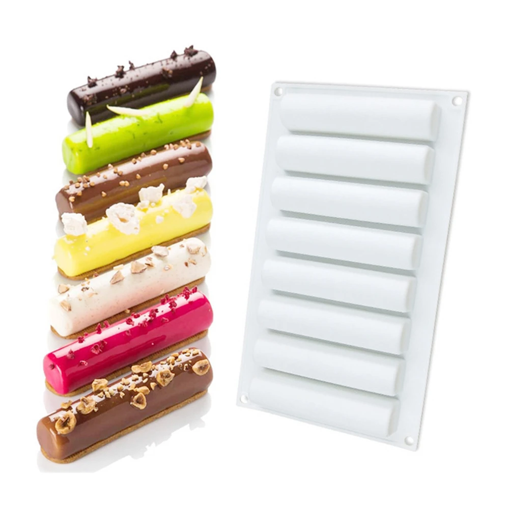 Creative 8 Cylinder Shaped Silicone Resin Mousse Cake Mold Jelly Pudding Molds Chocolate Mould Ice Kitchen Accessories | Дом и сад