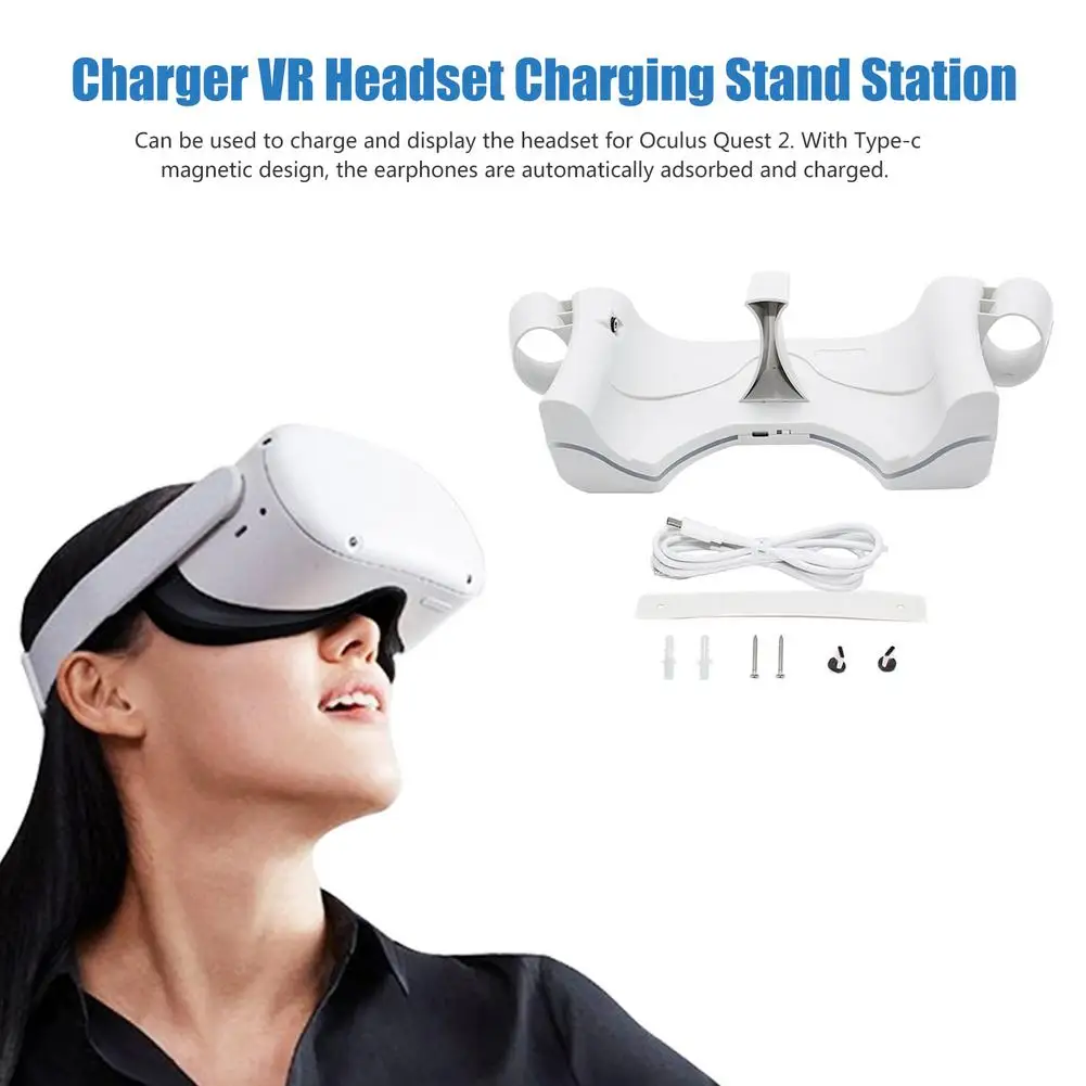 Charger For Oculus Quest 2 Charging Base VR Headset Charging Station Stand Handle Storage Rack For Quest 2 VR Accessories