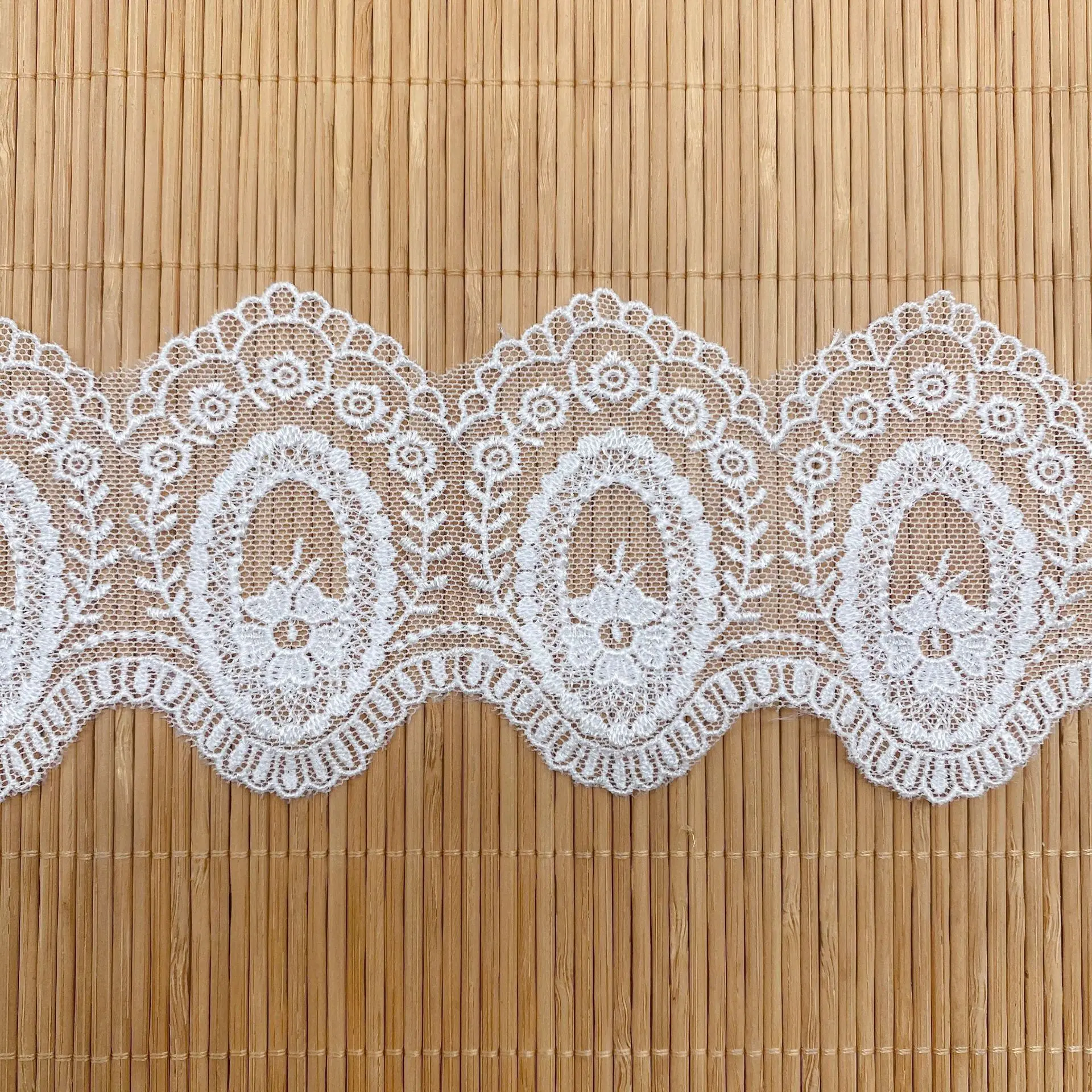 

3Yard Bilateral Embroidered Circle Flowers Mesh Lace Ribbon DIY Handmade Craft Home Furnishing Clothes Sewing Garment Accessorie