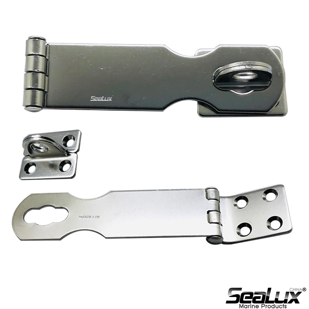 Sealux Marine grade Stainless Steel Hardware Swivel Eye Locking Safty Hasp latch fixed plate for Boat Yacht Fishing Marine accessory