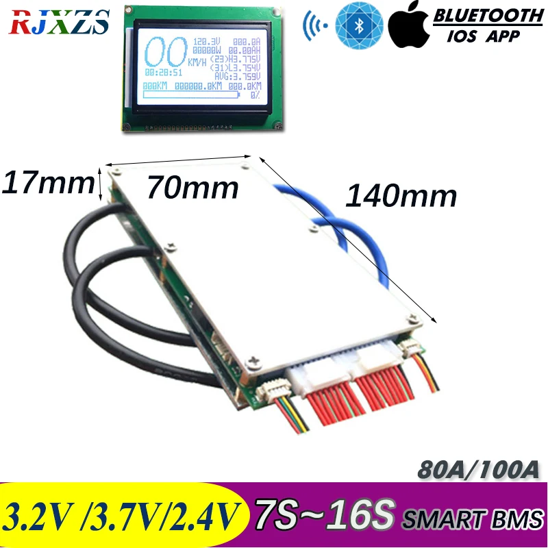 7S до 16S 50A /100A Новый DIY LiFePo4 Li Ion LTO Smart BMS PCM с Android Bluetooth APP монитор программного